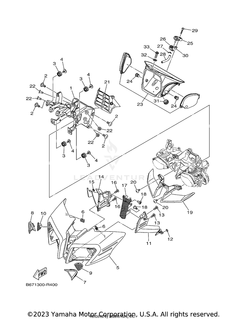 Cowling 1 FZ10 - FZ10HCB - 2017 Schematic