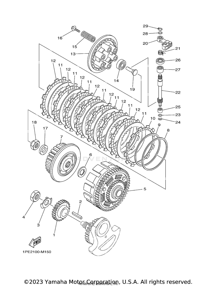 Clutch RAPTOR 700R SE CAL - YFM70RCCRB - 2024 Schematic