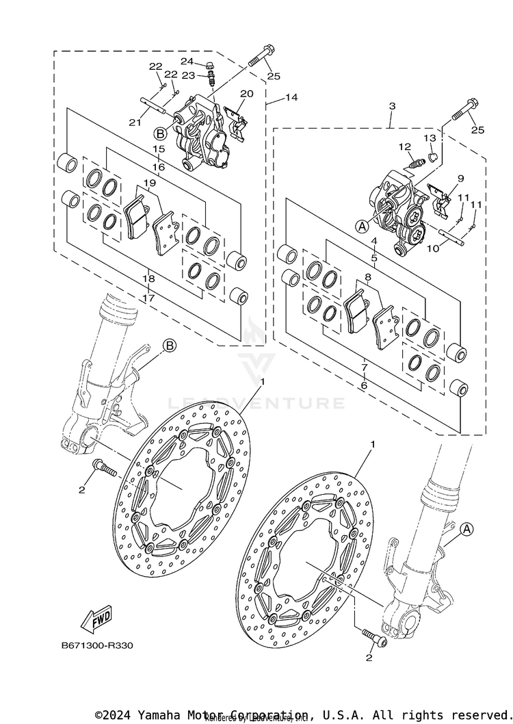 Front Brake Caliper Schematic