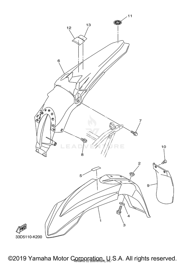 Fender YZ450FB - YZ450FBL - 2012 Schematic