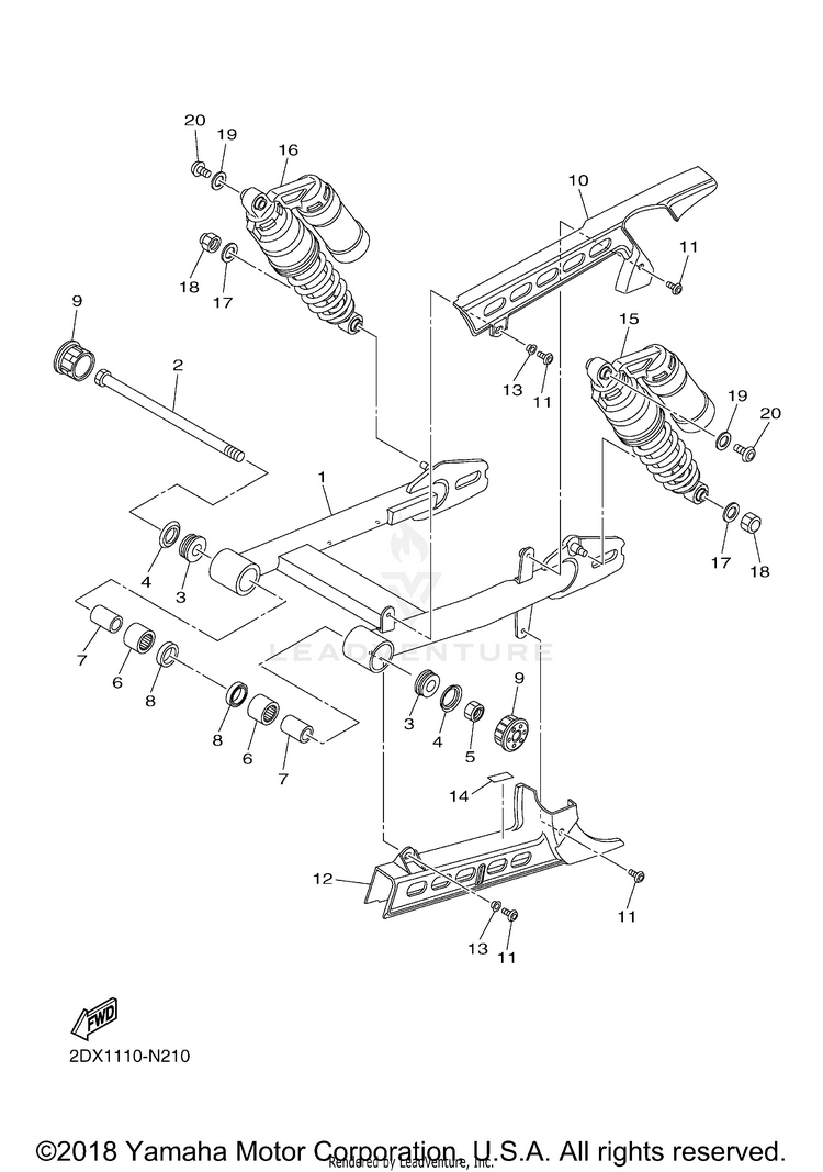 Rear Arm Suspension SR950 - SCR95HCGY - 2017 Schematic