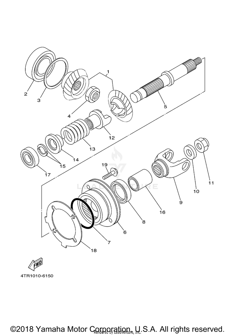 Middle Drive Gear V STAR 650 SILVERADO - XVS65ATXCB - 2008 Schematic