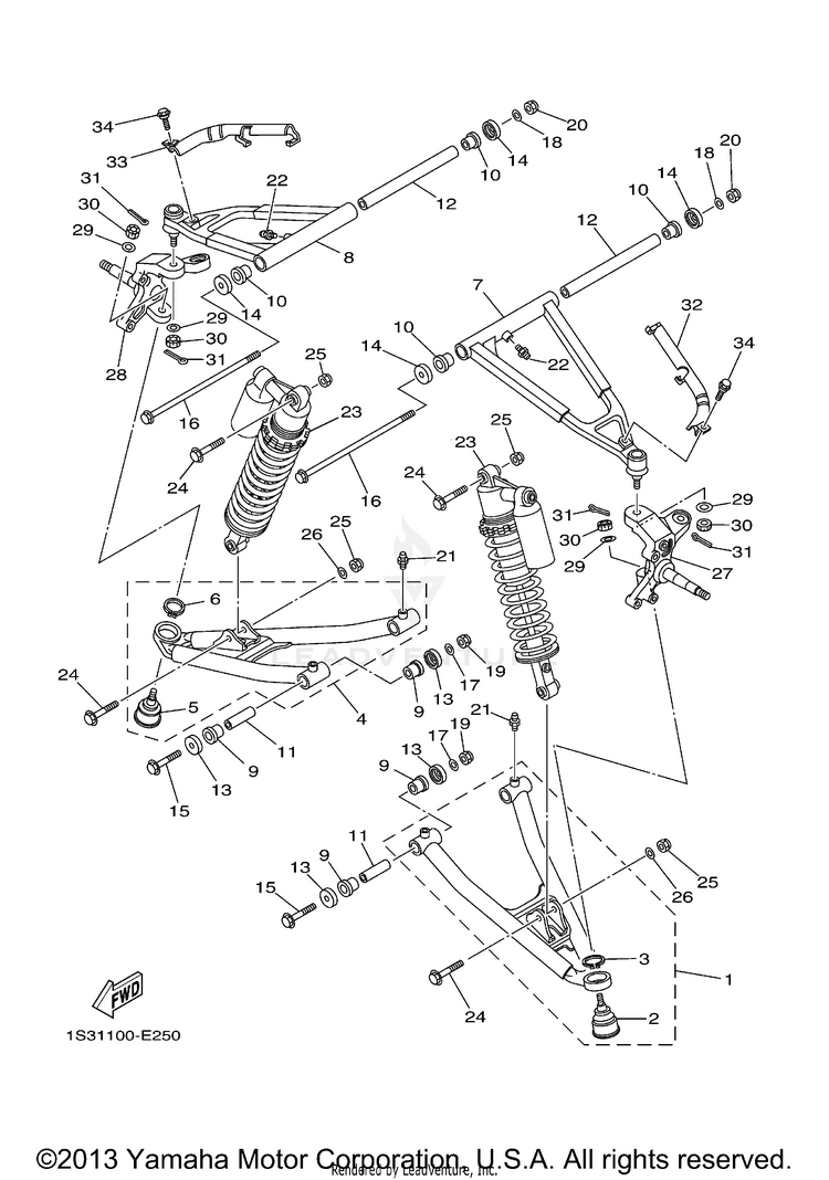Front Suspension  Wheel RAPTOR 700 SPECIAL EDITION 2 - YFM70RSE2W - 2007 Schematic