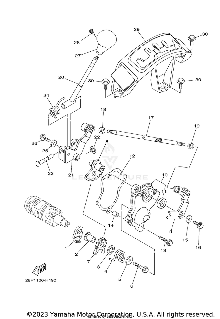 Shift Shaft 700 FI  EPS 4WD SPECIAL EDITION - YFM7FGPSEZ - 2010 Schematic
