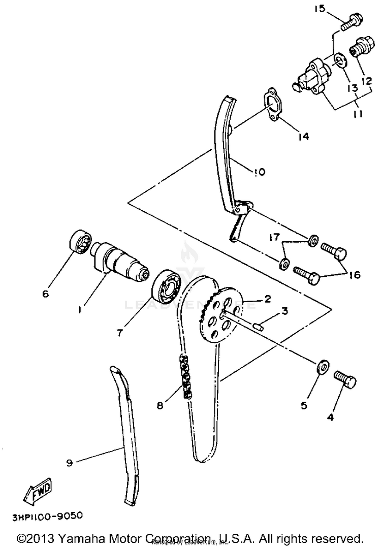 Camshaft - Chain BIG BEAR 4WD (ME & NH Only) - YFM350FWE_MNH - 1993 Schematic