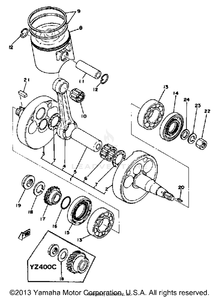 Crank Piston Yz400c D E Schematic