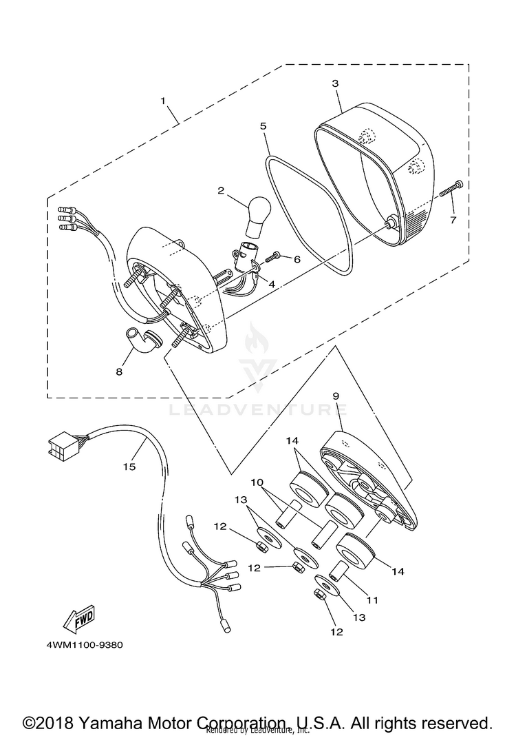 Taillight ROAD STAR - XV1600AMC - 2000 Schematic