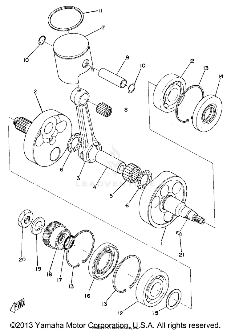 Crank - Piston Schematic
