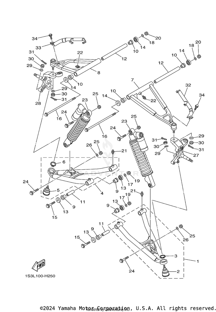 Front Suspension Wheel RAPTOR 700 SPECIAL EDITION - YFM70RSEY - 2009 Schematic