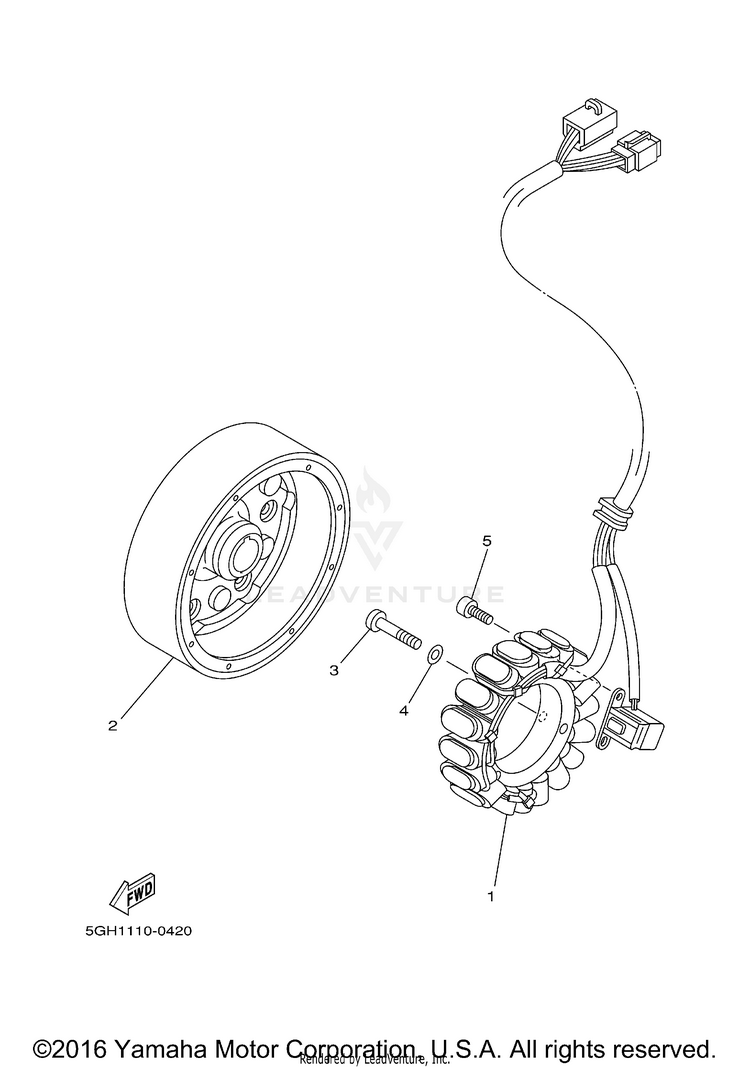 Generator GRIZZLY 400 4WD - YFM4FGX - 2008 Schematic
