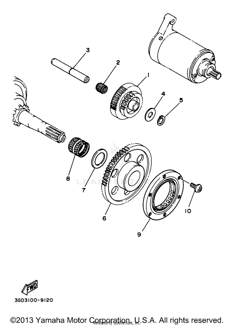 Starter Clutch KODIAK 4WD - YFM400FWJ - 1997 Schematic
