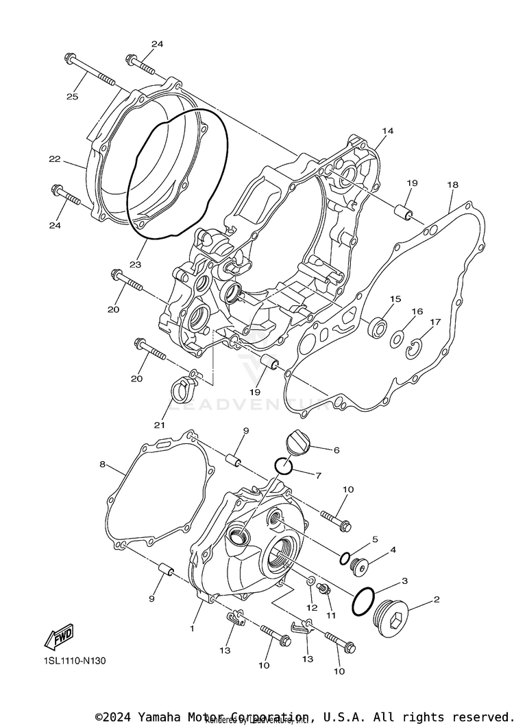 Crankcase Cover 1 YZ450F - YZ450FFL - 2015 Schematic