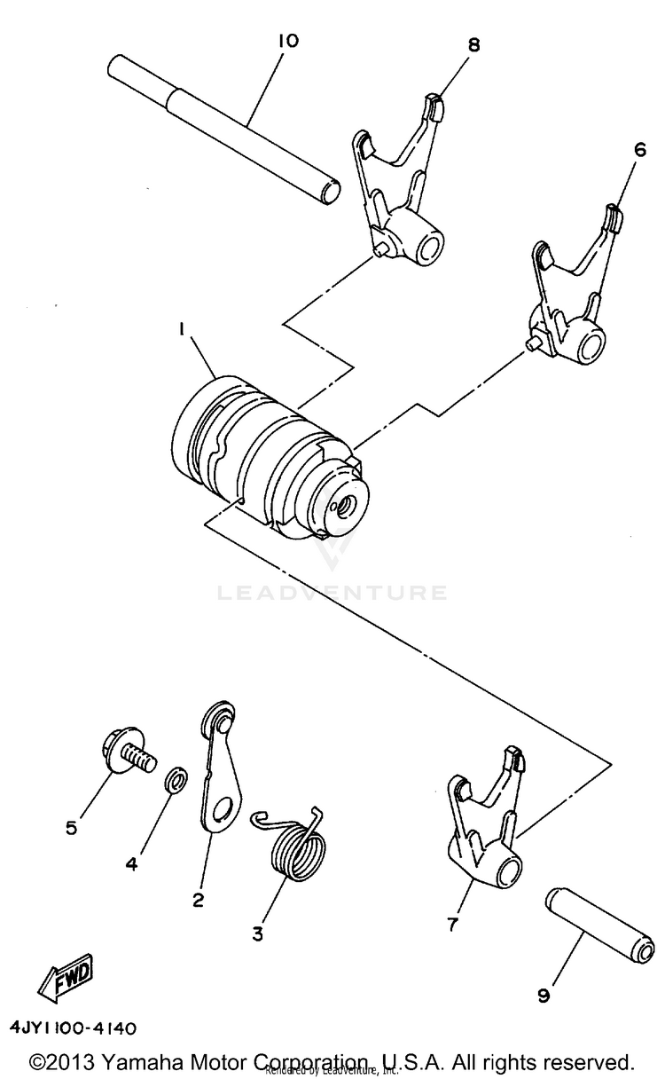 Shift Cam - Shift Fork Schematic