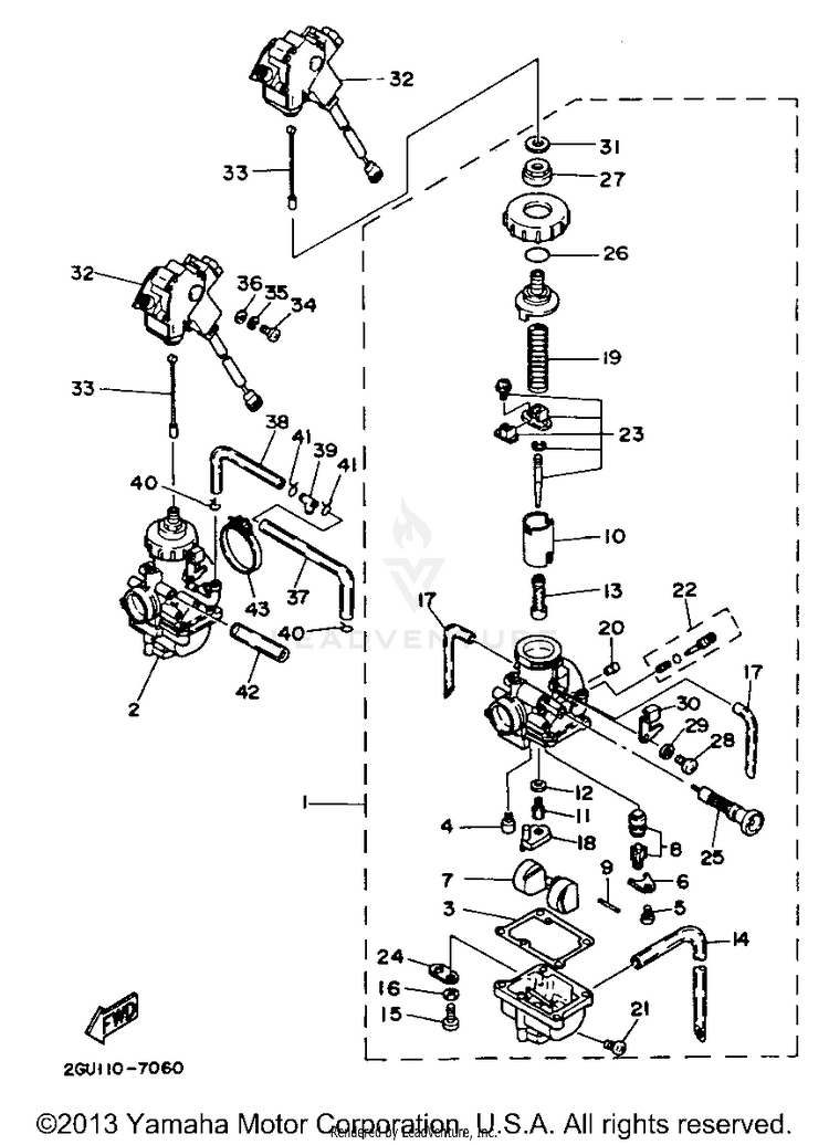 Carburetor BANSHEE - YFZ350G_MN - 1995 Schematic
