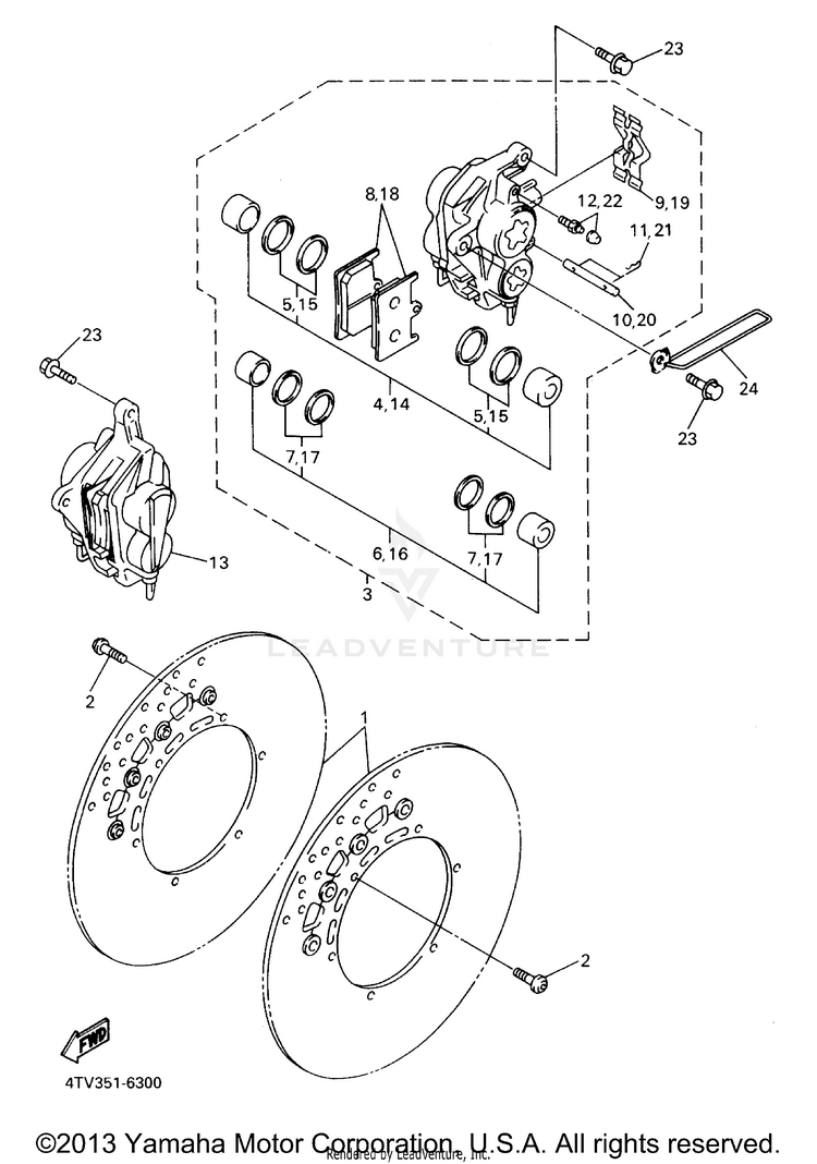 Front Brake Caliper Schematic