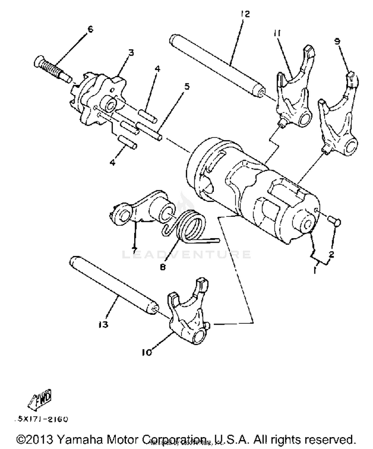 Shift Cam Fork Schematic
