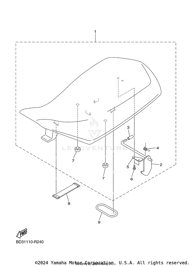 Seat RAPTOR 90 - YFM09RYXJL - 2018 Schematic
