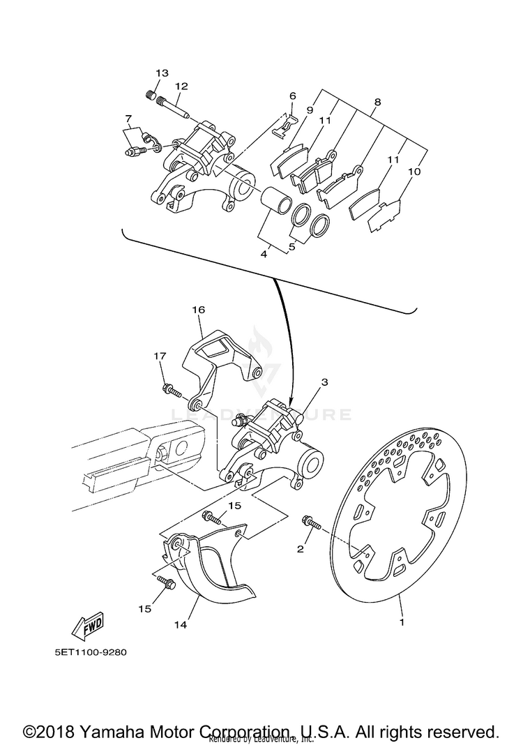 Rear Brake Caliper Schematic