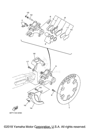 Rear Brake Caliper Schematic