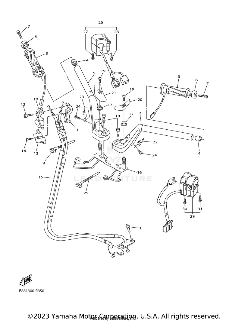 Steering Handle & Cable Schematic