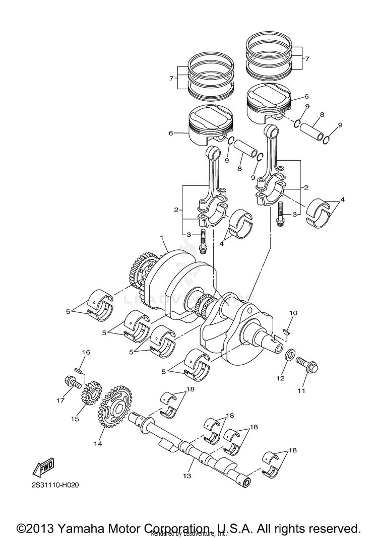 Crankshaft Piston Schematic