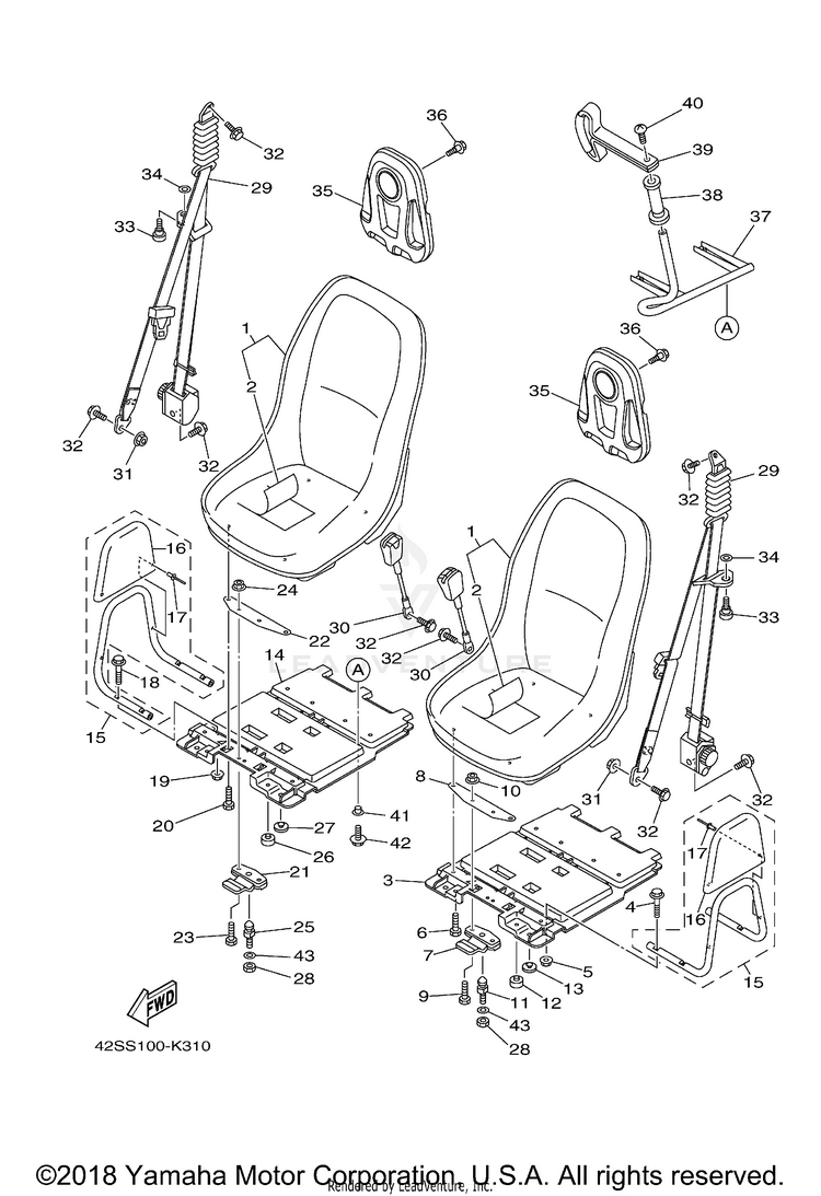 Seat RHINO 700 - YXR7FBGR - 2012 Schematic