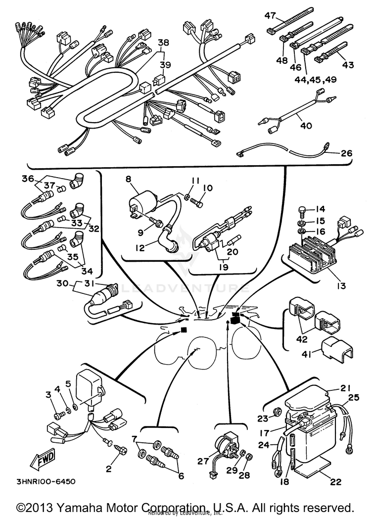 Electrical 1 BIG BEAR 4WD - YFM350FWH - 1996 Schematic