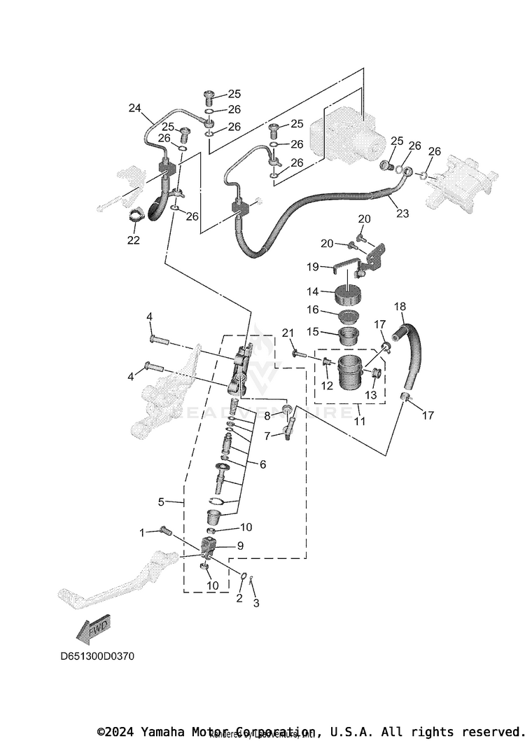 Rear Master Cylinder XSR900 - XSR900SCB - 2025 Schematic