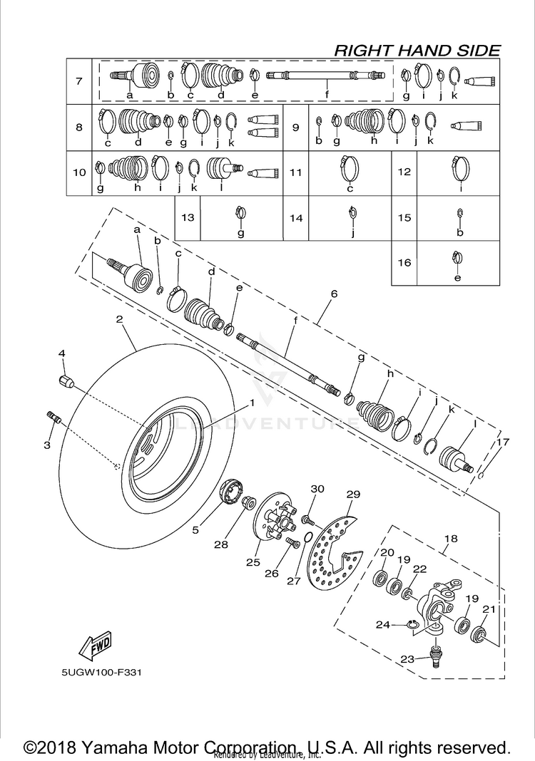 Front Wheel 2 RHINO 450 SPECIAL ED - YXR45FSPX - 2008 Schematic