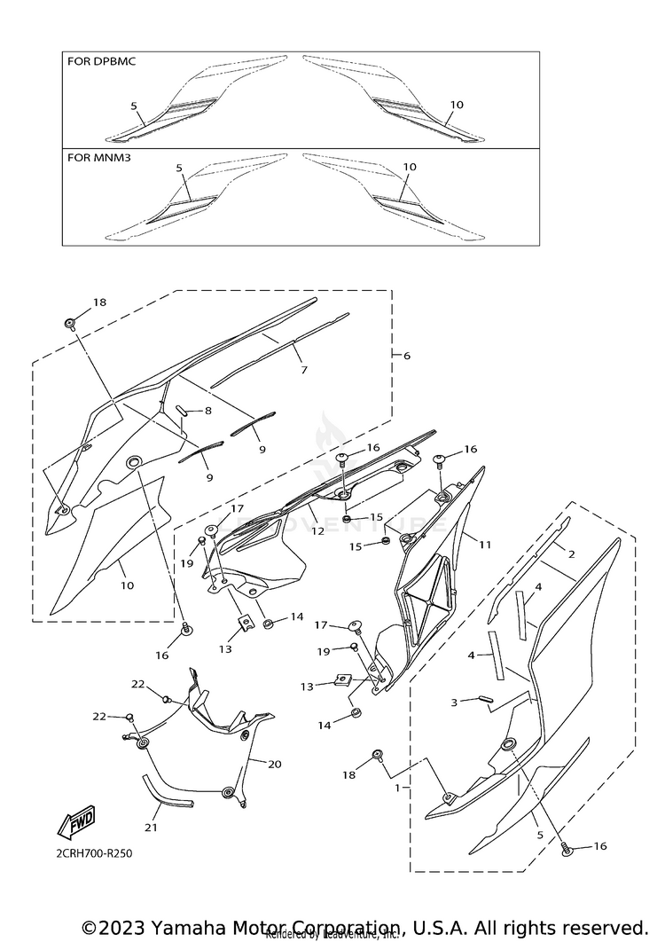 Side Cover YZFR1 - YZFR1GCGY - 2016 Schematic