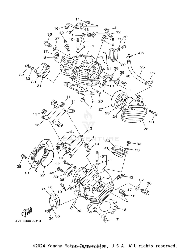 Cylinder Head V STAR 650 SILVERADO - XVS65ATYCB - 2009 Schematic