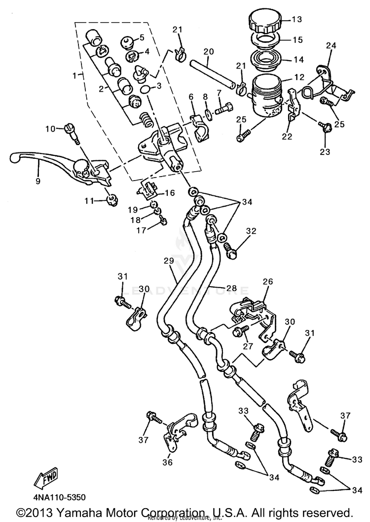 Front Master Cylinder Schematic
