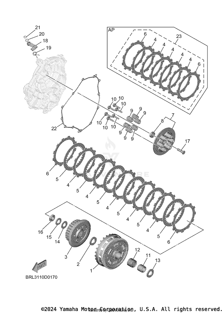 Clutch TENERE 700 WORLD RAI - XTZ7WRTCB - 2026 Schematic