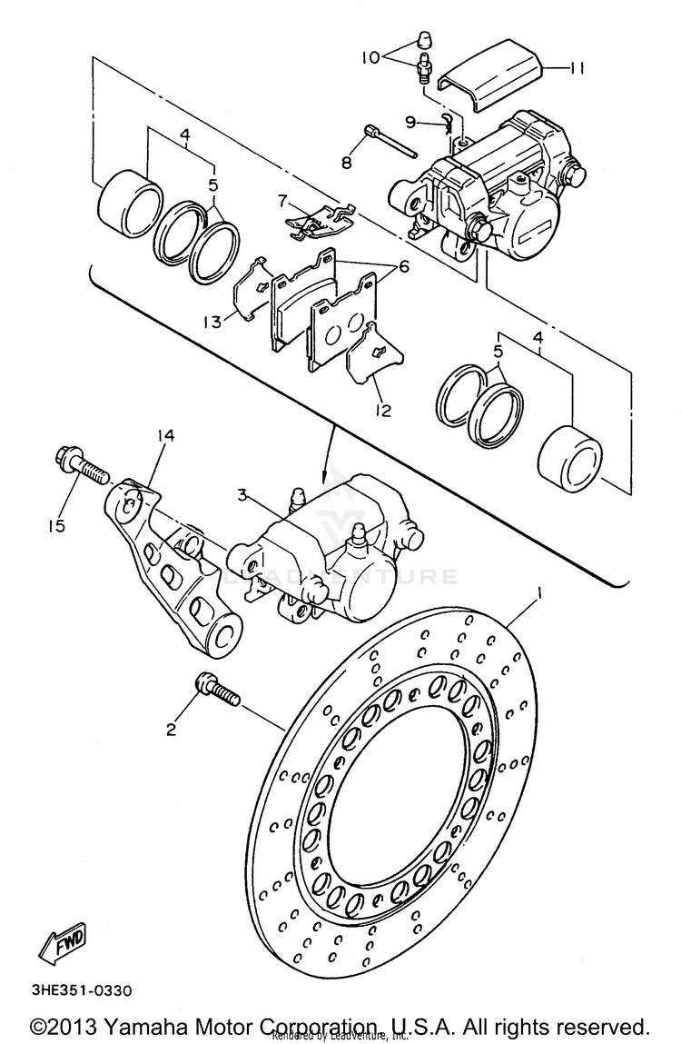 Rear Brake Caliper Schematic
