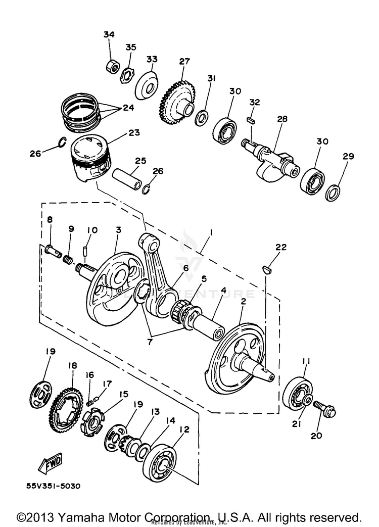Crankshaft Piston Schematic
