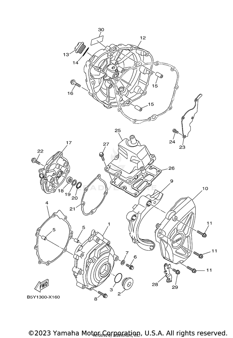 Crankcase Cover 1 MT10 - MT10NCB - 2022 Schematic