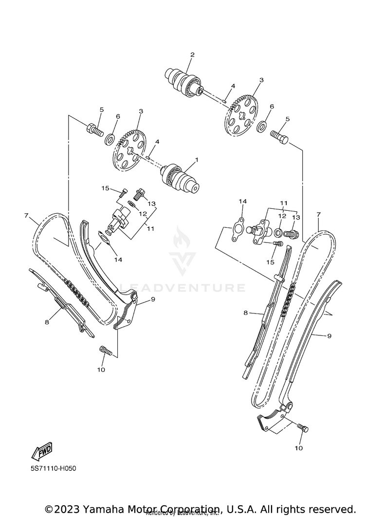 Camshaft Chain BOLT R SPEC CA - XVS95CFCB - 2015 Schematic