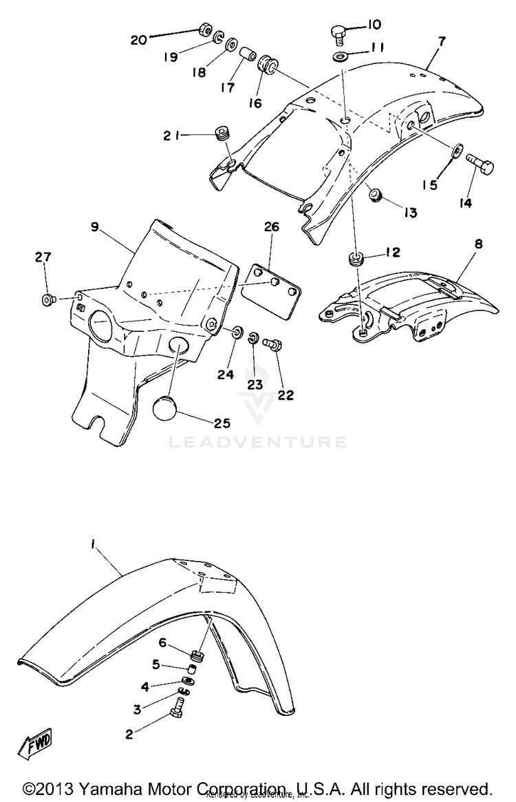 Front Fender - Rear Fender Schematic