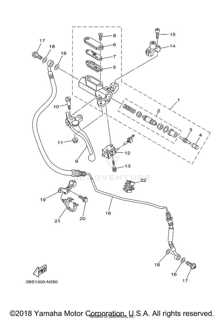 Front Master Cylinder 2 SUPER TENERE - XTZ12HCL - 2017 Schematic