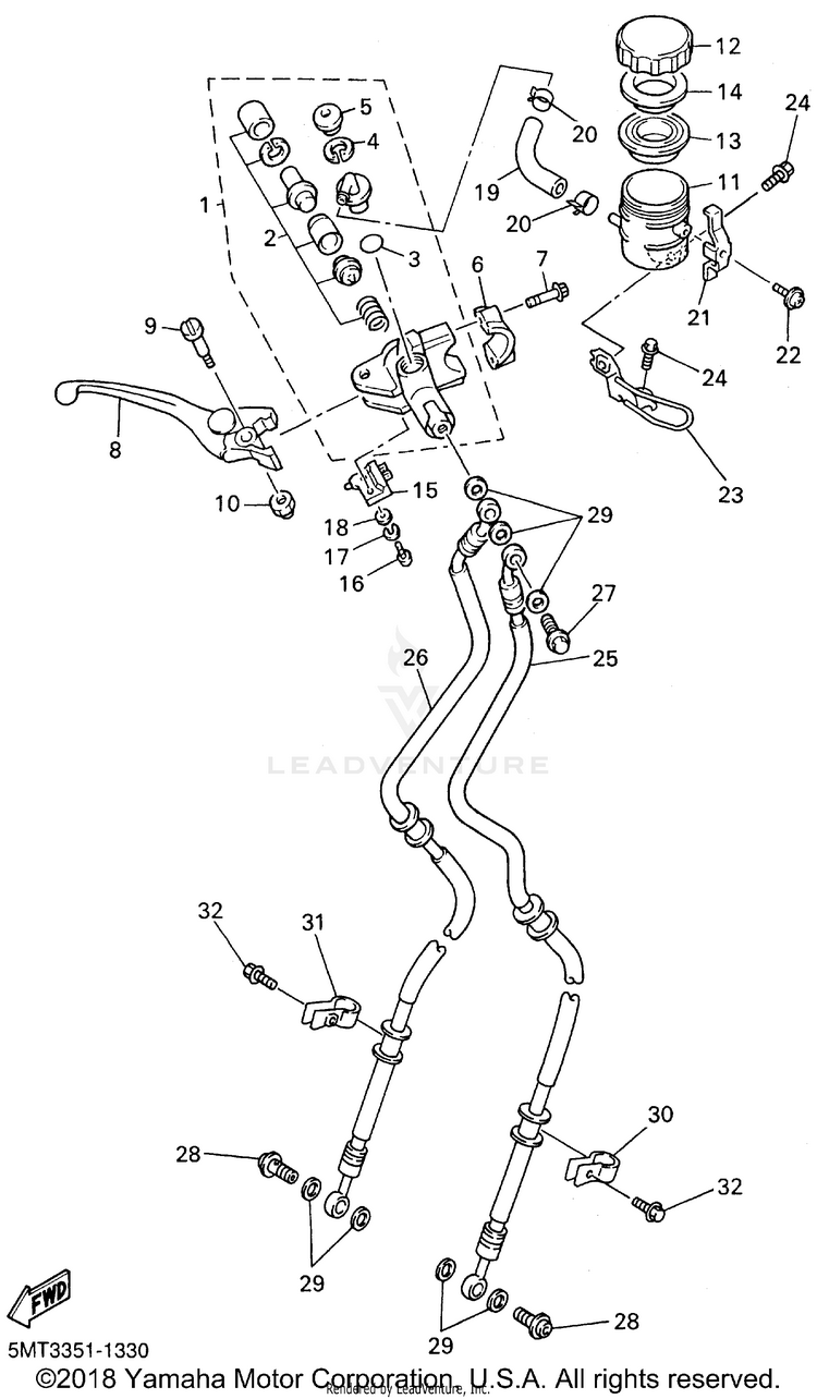 Front Master Cylinder Schematic
