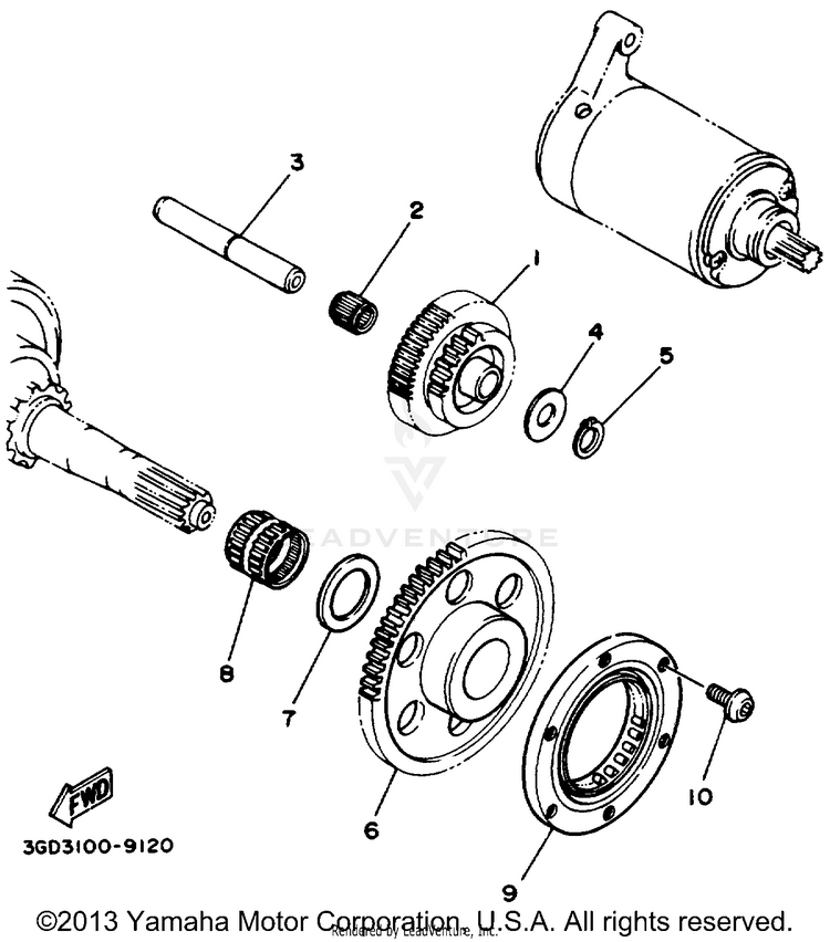 Starter Clutch BIG BEAR (ME & NH Only) - YFM350FWD_MNH - 1992 Schematic