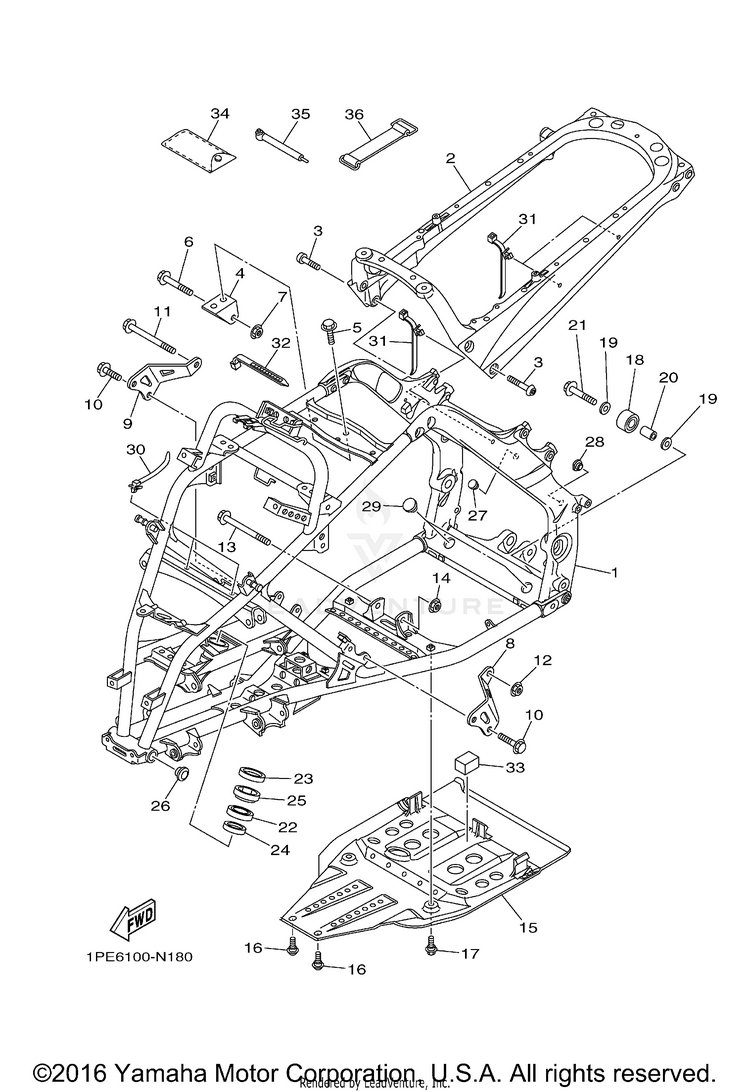 Frame RAPTOR 700 - YFM700REL - 2014 Schematic