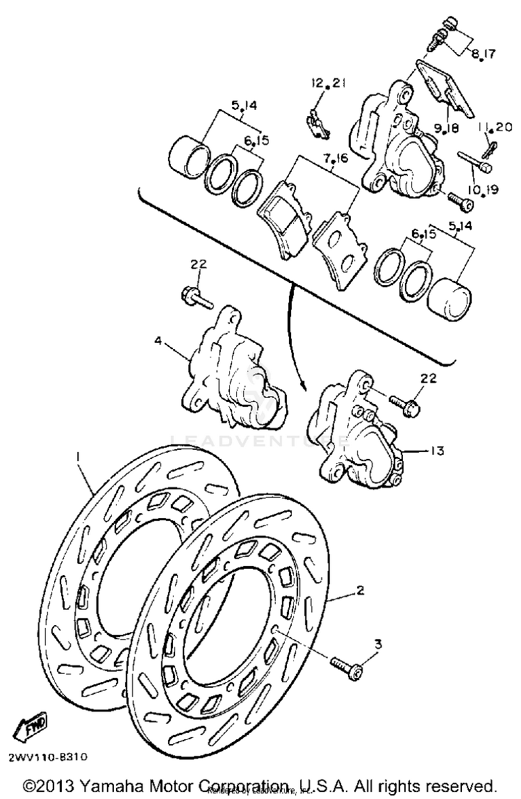 Front Brake Caliper Schematic