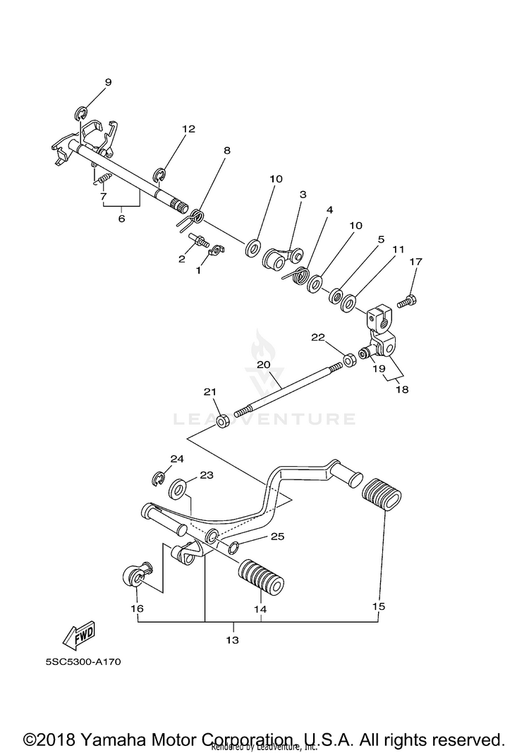 Shift Shaft V STAR 650 SILVERADO - XVS65ATXCB - 2008 Schematic