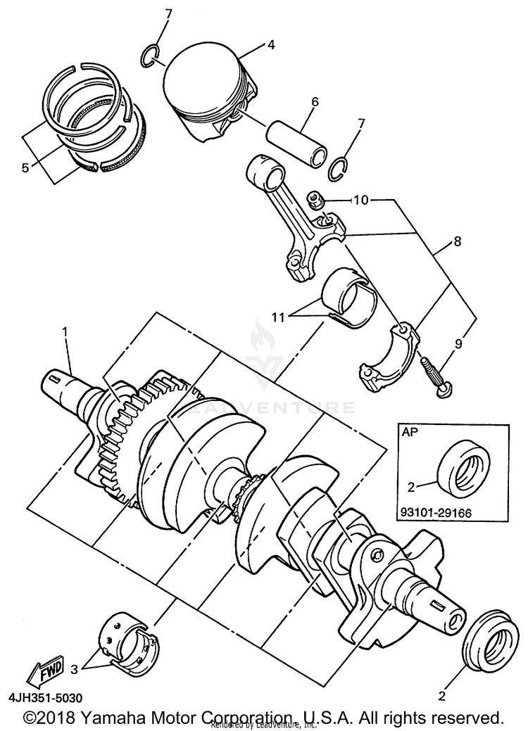 Crankshaft Piston Schematic
