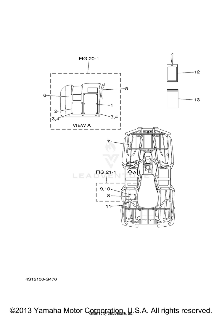 Emblem & Label 1 BIG BEAR 400 4WD - YFM40FBZGR - 2010 Schematic
