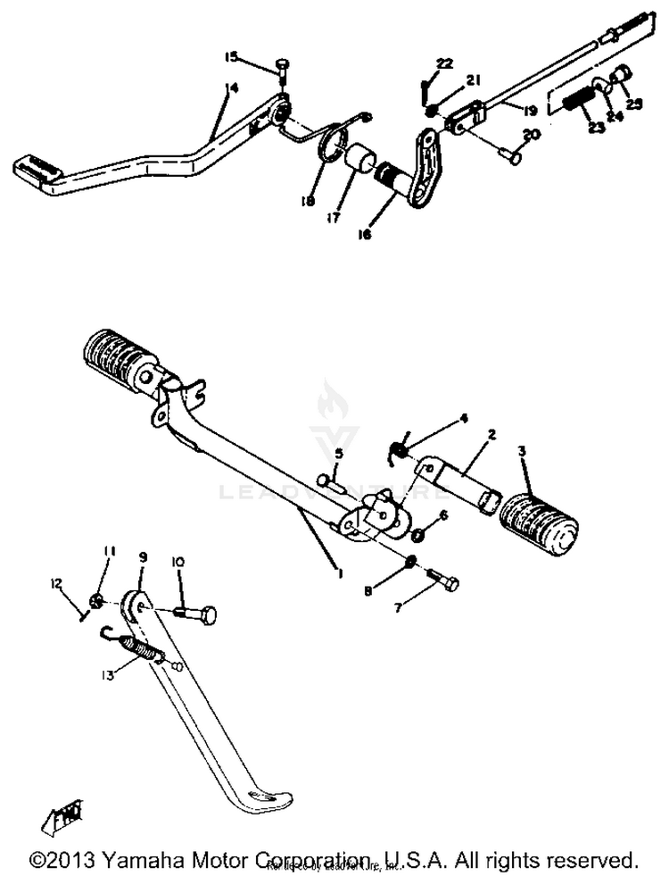 Stand Foot Rest Brake Pedal Schematic