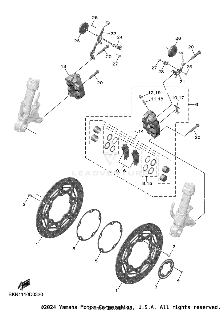 Front Brake Caliper Schematic