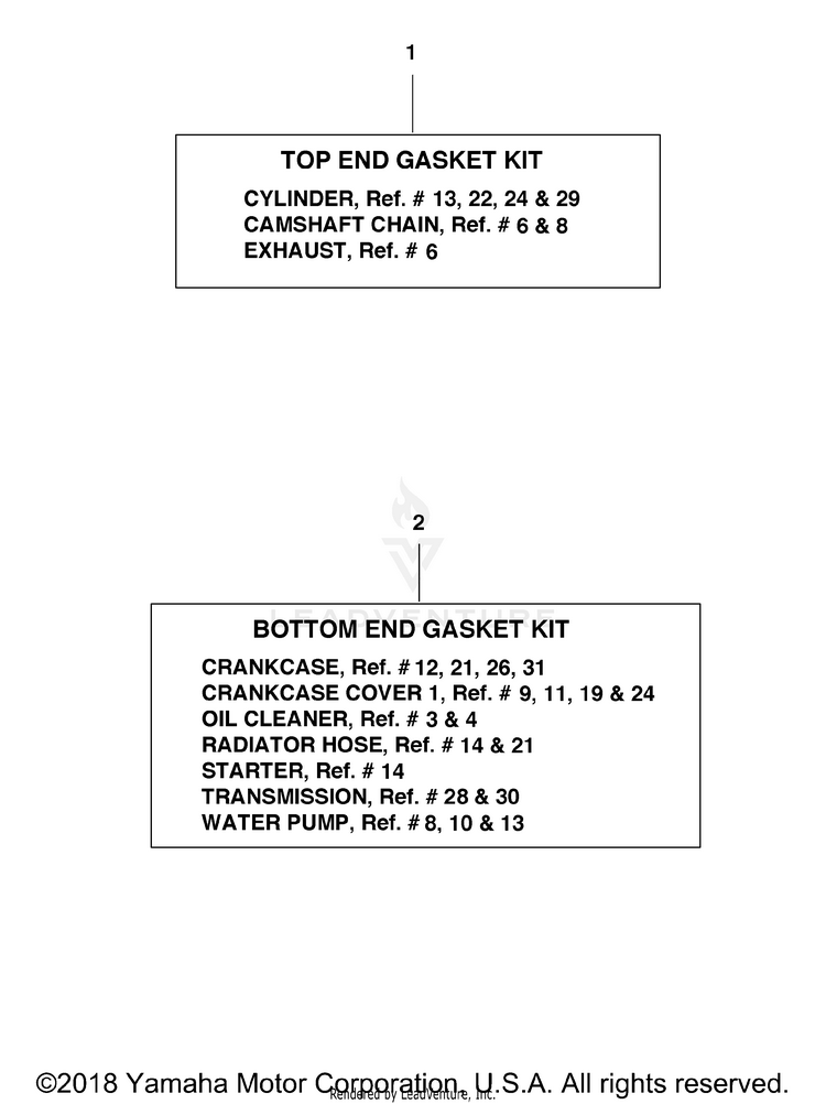 Alternate Parts Gasket Kits YZ450F - YZ450FXL - 2008 Schematic
