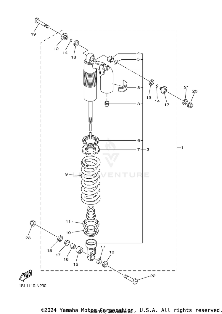 Rear Suspension YZ250F 60TH ANNIVERS - YZ250FGY - 2016 Schematic